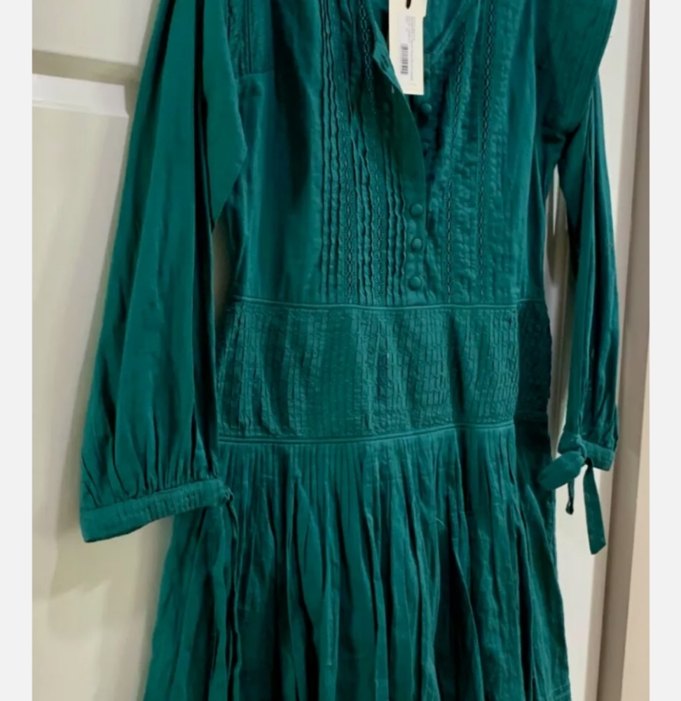 Sea New York, pleated Emerald green dress